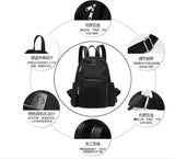 Waterproof Nylon Women Backpack Shoulder Back Bag Preppy Style