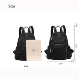 Waterproof Nylon Women Backpack Shoulder Back Bag Preppy Style