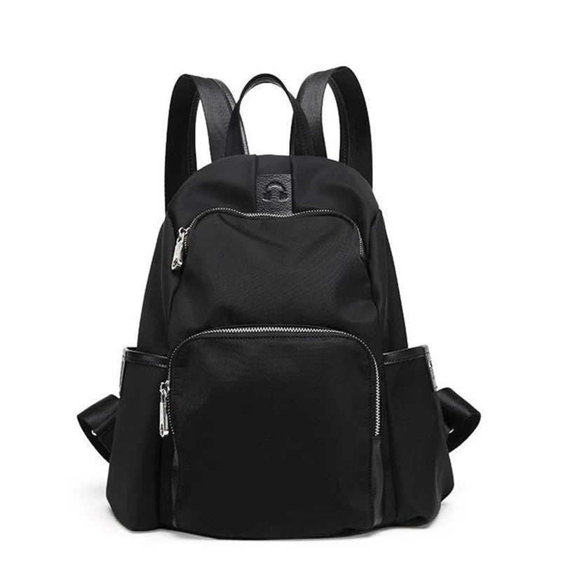 Waterproof Nylon Women Backpack Shoulder Back Bag Preppy Style