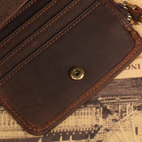 High Retro Cow Crazy Horse Leather Men Long Wallet
