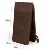 High Retro Cow Crazy Horse Leather Men Long Wallet