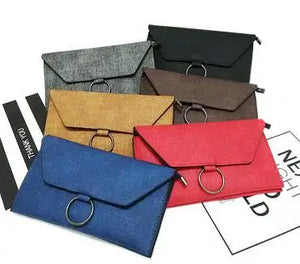 Metal Ring Ladies Mobile Phone Purse with Double Envelopes