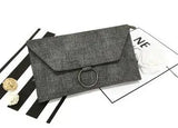 Metal Ring Ladies Mobile Phone Purse with Double Envelopes