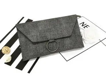 Metal Ring Ladies Mobile Phone Purse with Double Envelopes