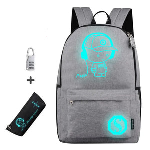 Anime Luminous School Backpack Kids Anti-Theft Boys Girls Bags