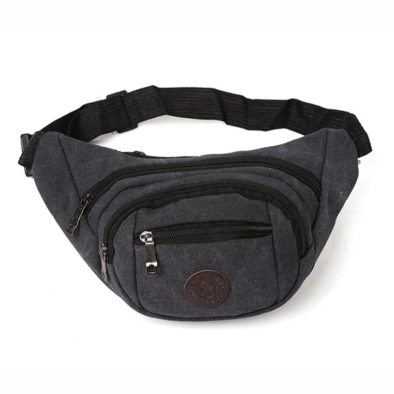 Men's Canvas Waist Bag Hip Bum Belt Pouch Sports Bag