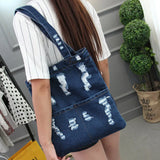 Canvas Denim Tote Shoulder Bag Large Capacity Handbag