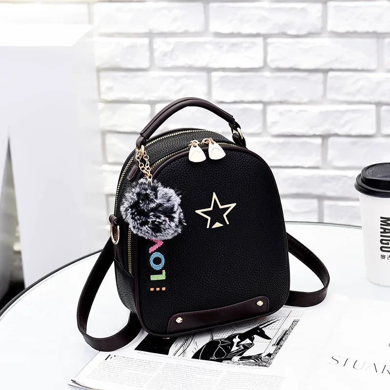 Women PU Leather Backpacks Student School Bags Lady Teenagers Travel