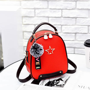 Women PU Leather Backpacks Student School Bags Lady Teenagers Travel