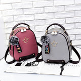 Women PU Leather Backpacks Student School Bags Lady Teenagers Travel
