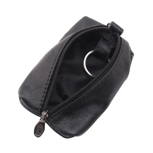 Leather Car Key Holder Housekeeper Organizer Zipper Wallet