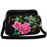 Arrival Women Canvas Floral Embroidery Messenger Bag Shoulder Small Phone Coins