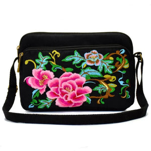 Arrival Women Canvas Floral Embroidery Messenger Bag Shoulder Small Phone Coins