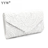 Europe Burst Lace Floral Embroidery Envelope Bag Evening Party Clutch Bag