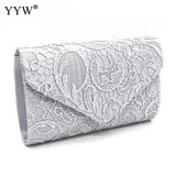 Europe Burst Lace Floral Embroidery Envelope Bag Evening Party Clutch Bag