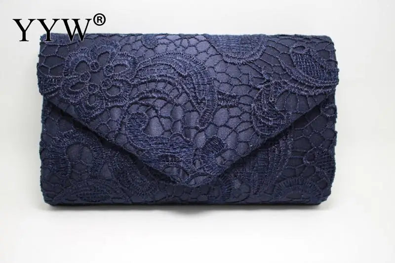 Europe Burst Lace Floral Embroidery Envelope Bag Evening Party Clutch Bag