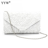Europe Burst Lace Floral Embroidery Envelope Bag Evening Party Clutch Bag