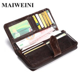 Men's Oil Wax Retro Leather Wallet Clutch Bag