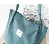 Female Corduroy Tote Bag High Capacity Casual Lady's Shoulder Bag