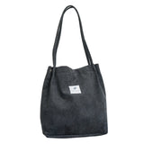 Female Corduroy Tote Bag High Capacity Casual Lady's Shoulder Bag
