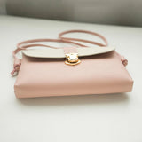Women Shoulder Messenger Bag Flap Lock PU Leather Contrast Small Crossbody A083