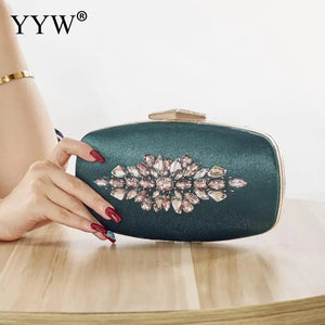 Green Vintage Diamonds Sling Bag Evening Clutch for Women