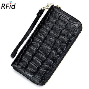Cowhide Women's Wallets Long Ladies Clutch Purse Hand Bags