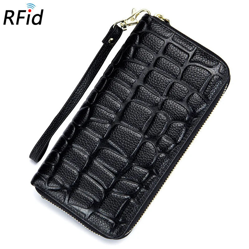 Cowhide Women's Wallets Long Ladies Clutch Purse Hand Bags
