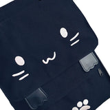 Cat Canvas Backpack Embroidery School Bag Casual Rucksack