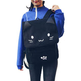 Cat Canvas Backpack Embroidery School Bag Casual Rucksack
