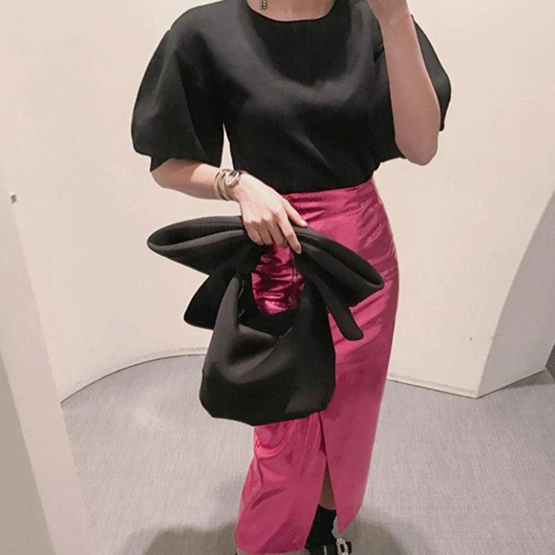 Women Bow Clutches Bag Evening Party Handbag Shoulder Bag(Black)