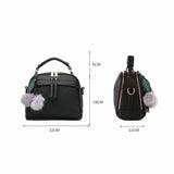 Hair Ball Decoration Messenger Bag Shoulder Bag for Women