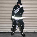 Men's Reflective Canvas Chest Bag Waist Fanny Pack