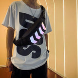 Men's Reflective Canvas Chest Bag Waist Fanny Pack