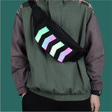 Men's Reflective Canvas Chest Bag Waist Fanny Pack