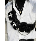 Mesh Tactical Waist Chest Bag with 5 Pockets for Men Women Hip-hop Belt Bag