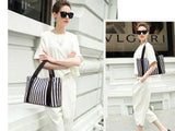Striped Canvas Women's Shoulder Bag