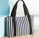 Striped Canvas Women's Shoulder Bag