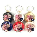 Floral Round Clutch Bag Evening Banquet Bag