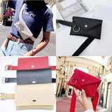 Women's Leather Waist Bag Pure PU Chest Pouch #YL