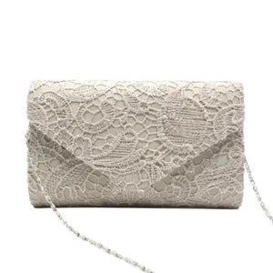 High Women Lady Party Prom Bridal Lace Clutch Handbag Shoulder Bag