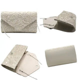 High Women Lady Party Prom Bridal Lace Clutch Handbag Shoulder Bag
