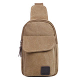 Men's Canvas Chest Bags Travel Hiking Handbag Zipper Hasp Casual Bags