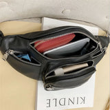 Leather Waist Pack Pouch Waist Bag Chest Shoulder Bags Adjustable Belt