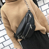 Leather Waist Pack Pouch Waist Bag Chest Shoulder Bags Adjustable Belt
