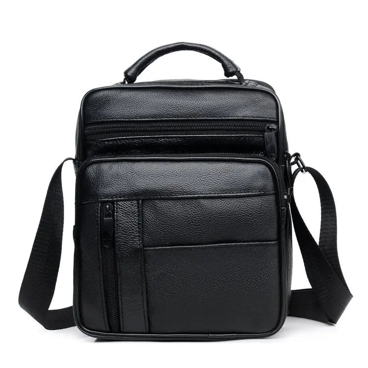 Cowhide Leather Shoulder Bag Crossbody Men Business Briefcase