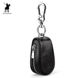 Men's Leather Car Key Wallet Zipper Key Case Organizer
