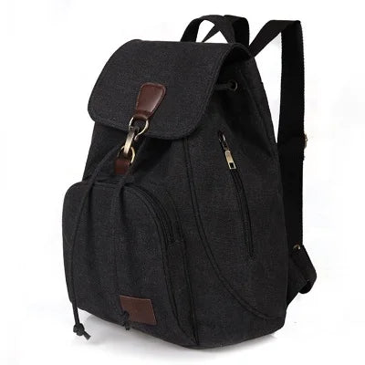 Retro Lady Travel Canvas Backpack College Bag