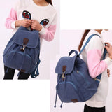 Retro Lady Travel Canvas Backpack College Bag