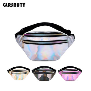 Silver Laser Bum Bag Girls Holographic Fanny Pack Women